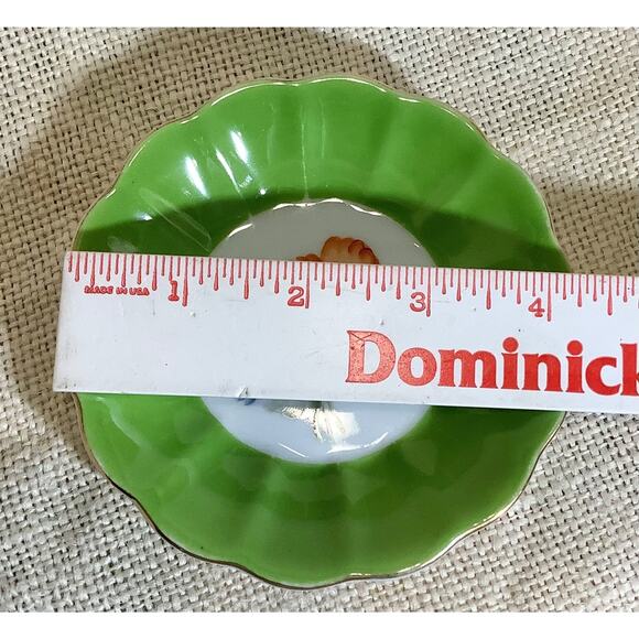 Vintage small green floral trinket dish plate OCCUPIED JAPAN - Picture 4 of 4